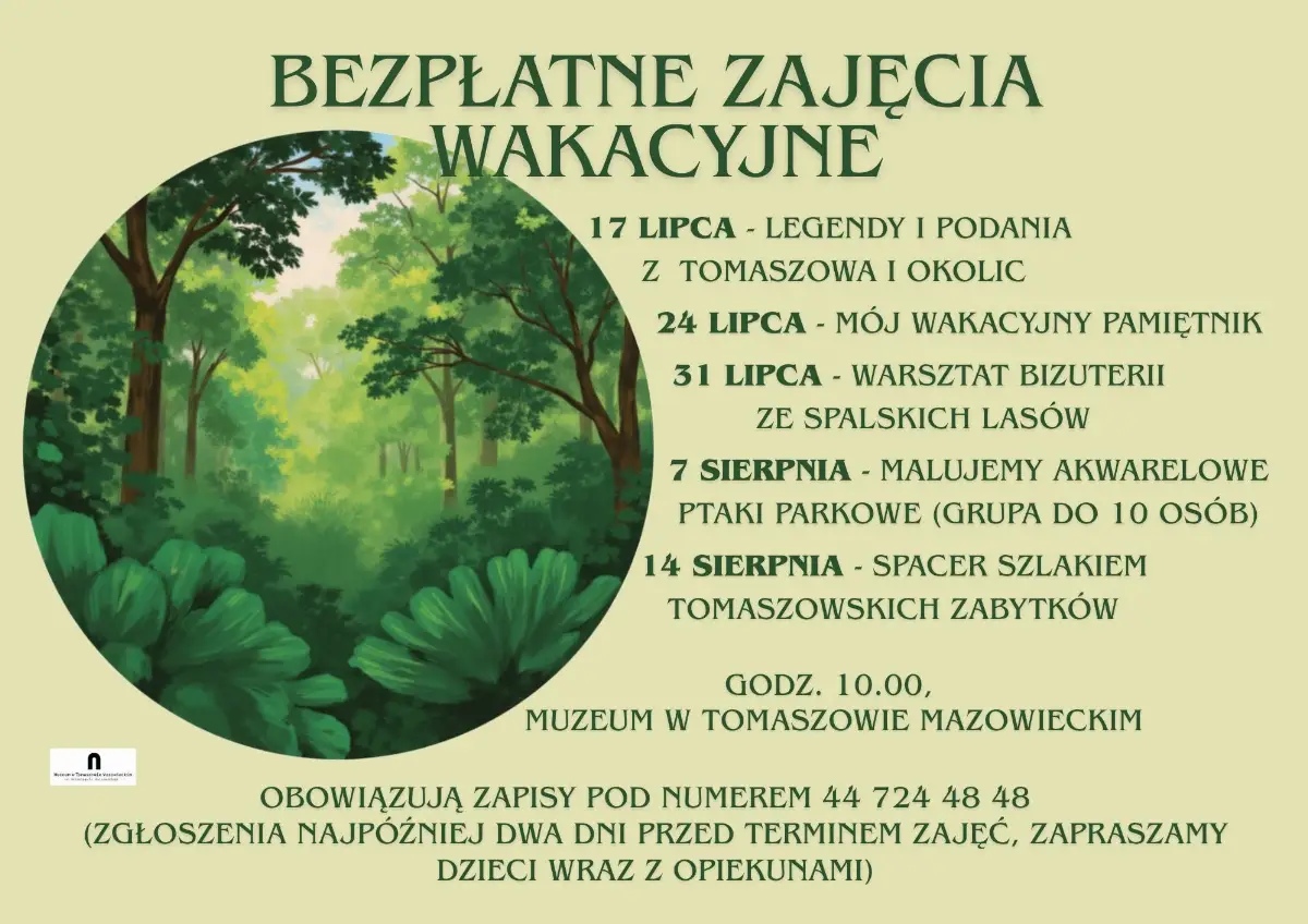 Bezpłatne piątkowe zajęcia wakacyjne w muzeum w Tomaszowie