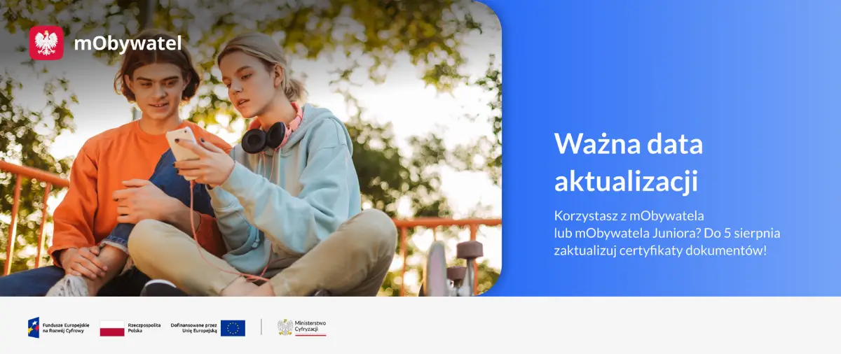 Aktualizacja certyfikatów w aplikacji mObywatel do 5 sierpnia 2026 roku