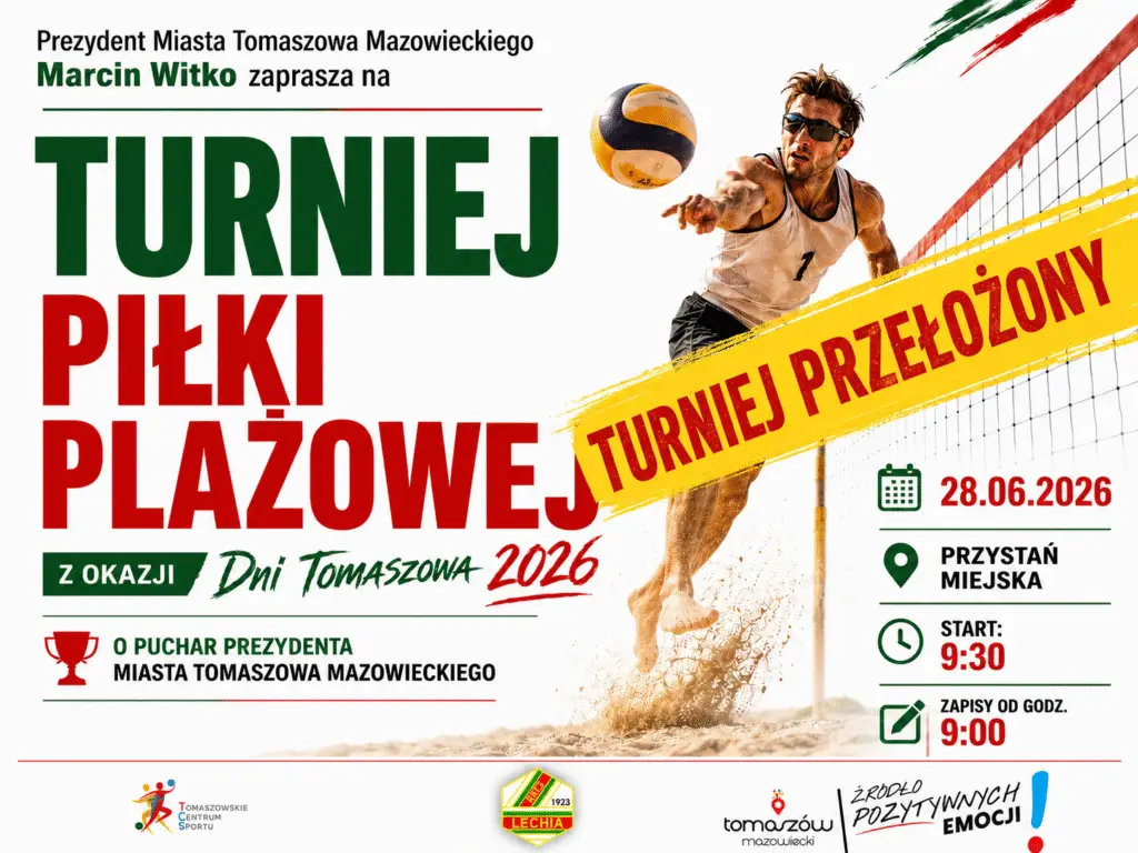 Przełożenie Turnieju Piłki Plażowej w Tomaszowie Mazowieckim