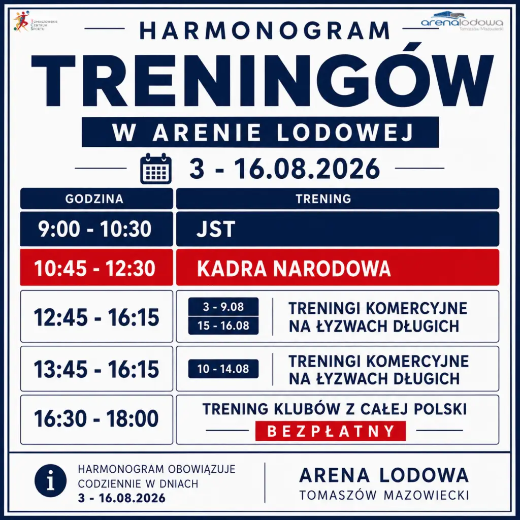 Arena Lodowa w Tomaszowie Mazowieckim gości światowej klasy łyżwiarzy od 3 do 16 sierpnia