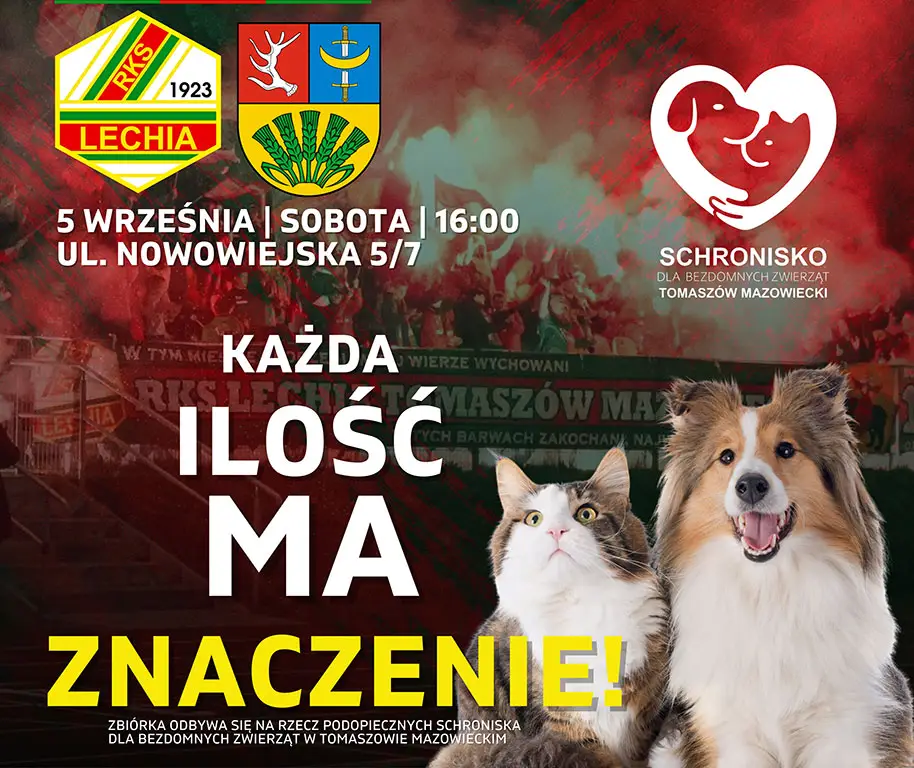 Zbiórka karmy dla bezdomnych zwierząt podczas meczu Lechii z Troszynem