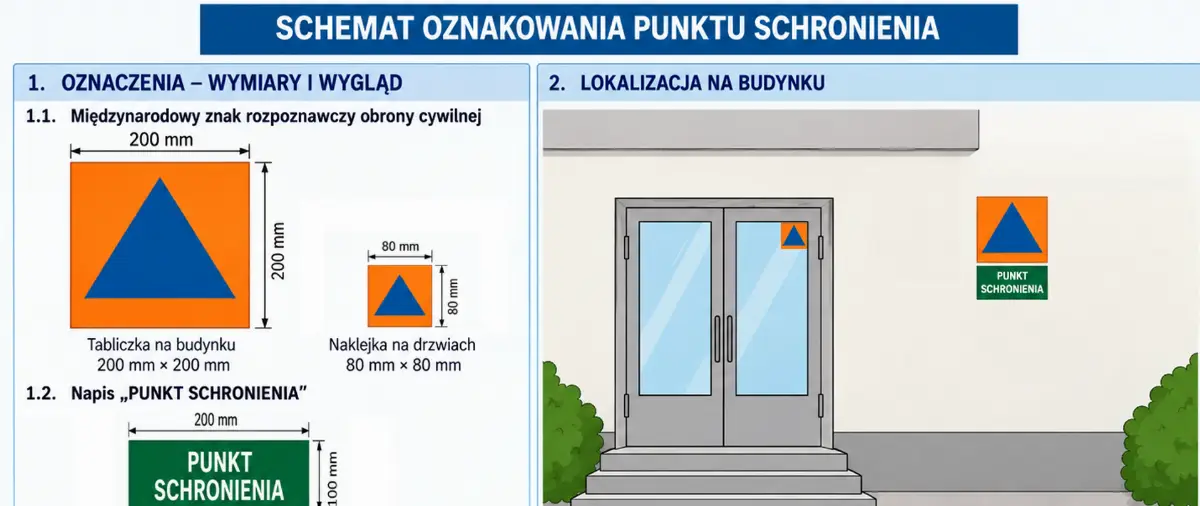 Oznakowanie punktu schronienia - instrukcja